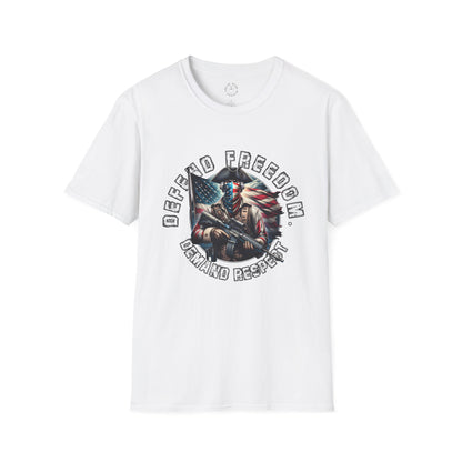 Defend Freedom Unisex Softstyle T-Shirt - Patriotic Graphic Tee