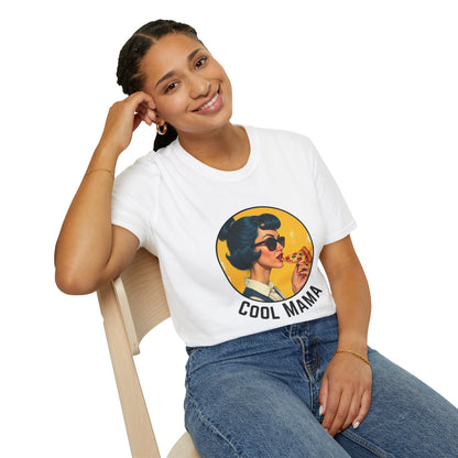 Cool Mama Unisex Softstyle T-Shirt - Retro Chic Pizza Lover Tee,mom