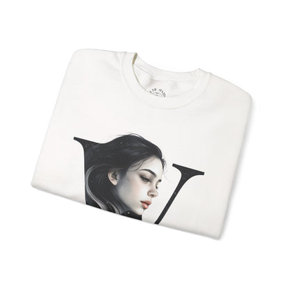 Letter W, Stylish Artistic Sweatshirt, Trendy Crewneck, Graphic Sweater, Cozy Unisex Top, Unique Gift for Art Lovers, Everyday Comfort