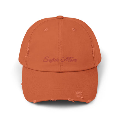 Super Mom Distressed Cap, Gift for Mothers, Casual Style Hat, Everyday Wear, Mother's Day Gift, Unisex Cap