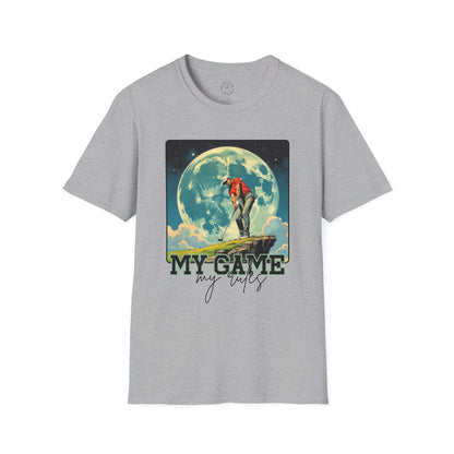 Retro Game Vibes Unisex Softstyle T-Shirt - 'My Game, My Rules' golf.sport