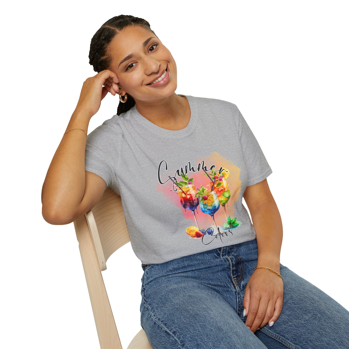 Colorful Floral Summer Unisex T-Shirt, Boho Shirt, Gift for Her, Vacation Tee, Festival Apparel, Summer Outfit