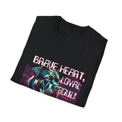 Brave Heart Loyal Soul Dog Graphic Unisex Softstyle T-Shirt