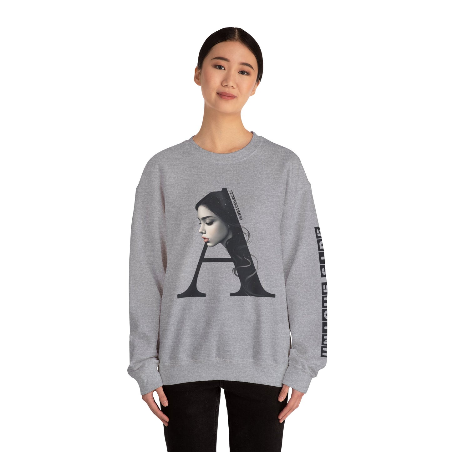 Letter A,Stylish Artistic Sweatshirt, Trendy Crewneck, Graphic Sweater, Cozy Unisex Top, Unique Gift for Art Lovers, Everyday Comfort