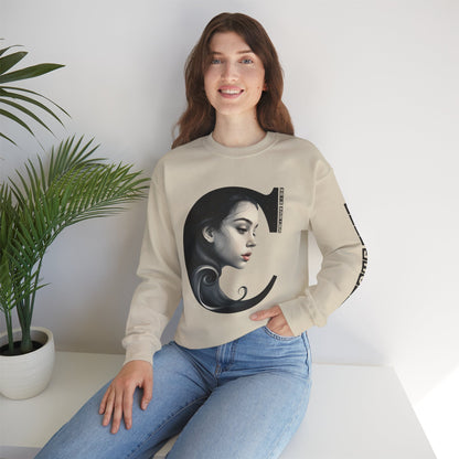 Letter C,Stylish Artistic Sweatshirt, Trendy Crewneck, Graphic Sweater, Cozy Unisex Top, Unique Gift for Art Lovers, Everyday Comfort
