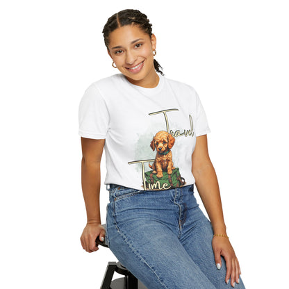 Travel Time Unisex T-Shirt - Perfect for Dog Lovers, Casual Wear, Traveling, Gift for Pet Owners, Adventure Apparel