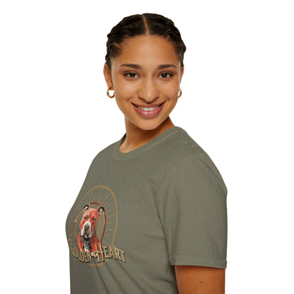 Golden Heart Dog Tee | Unisex Softstyle T-Shirt, Pet Lover Gift, Animal Adoption Awareness, Casual Wear, Dog Mom Apparel