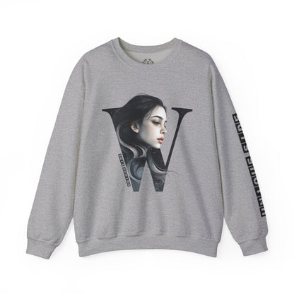 Letter W, Stylish Artistic Sweatshirt, Trendy Crewneck, Graphic Sweater, Cozy Unisex Top, Unique Gift for Art Lovers, Everyday Comfort