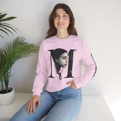 Letter M, Stylish Artistic Sweatshirt, Trendy Crewneck, Graphic Sweater, Cozy Unisex Top, Unique Gift for Art Lovers, Everyday Comfort