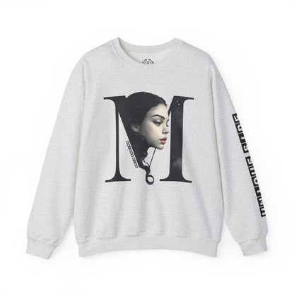 Letter M, Stylish Artistic Sweatshirt, Trendy Crewneck, Graphic Sweater, Cozy Unisex Top, Unique Gift for Art Lovers, Everyday Comfort
