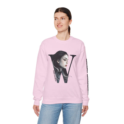 Letter W, Stylish Artistic Sweatshirt, Trendy Crewneck, Graphic Sweater, Cozy Unisex Top, Unique Gift for Art Lovers, Everyday Comfort