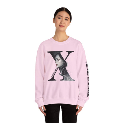 Letter X, Stylish Artistic Sweatshirt, Trendy Crewneck, Graphic Sweater, Cozy Unisex Top, Unique Gift for Art Lovers, Everyday Comfort