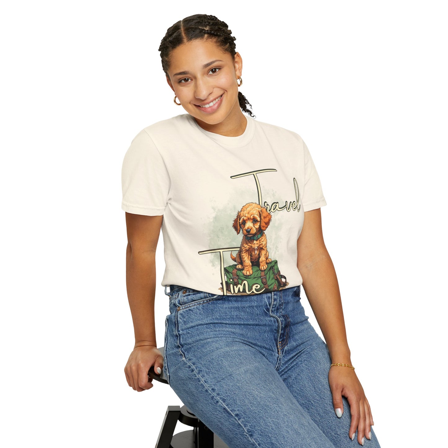 Travel Time Unisex T-Shirt - Perfect for Dog Lovers, Casual Wear, Traveling, Gift for Pet Owners, Adventure Apparel