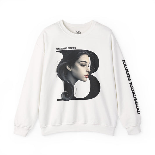 Letter B,Stylish Artistic Sweatshirt, Trendy Crewneck, Graphic Sweater, Cozy Unisex Top, Unique Gift for Art Lovers, Everyday Comfort