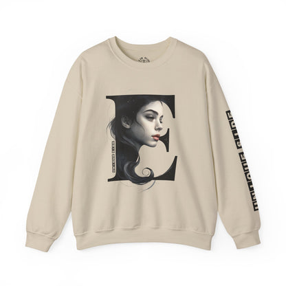 Letter E, Stylish Artistic Sweatshirt, Trendy Crewneck, Graphic Sweater, Cozy Unisex Top, Unique Gift for Art Lovers, Everyday Comfort