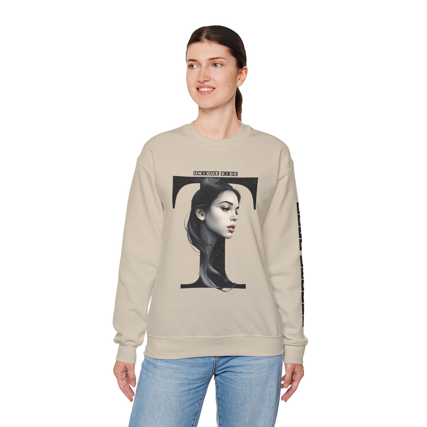 Letter T, Stylish Artistic Sweatshirt, Trendy Crewneck, Graphic Sweater, Cozy Unisex Top, Unique Gift for Art Lovers, Everyday Comfort