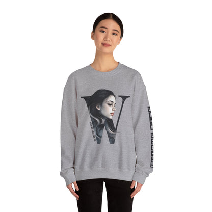 Letter W, Stylish Artistic Sweatshirt, Trendy Crewneck, Graphic Sweater, Cozy Unisex Top, Unique Gift for Art Lovers, Everyday Comfort