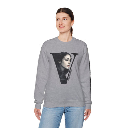 Letter V, Stylish Artistic Sweatshirt, Trendy Crewneck, Graphic Sweater, Cozy Unisex Top, Unique Gift for Art Lovers, Everyday Comfort