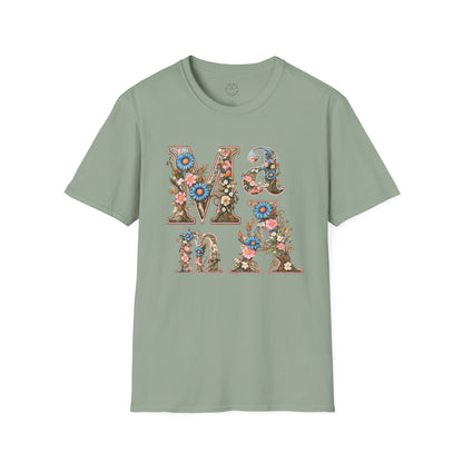 Floral Mama Unisex T-Shirt, Softstyle Tee, Casual Wear, Gift for Mother day,mama