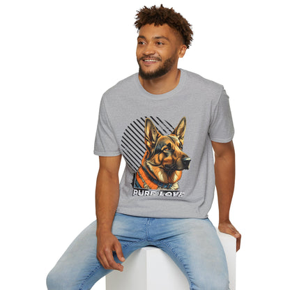 German Shepherd Pure Love Unisex Softstyle T-Shirt .dog