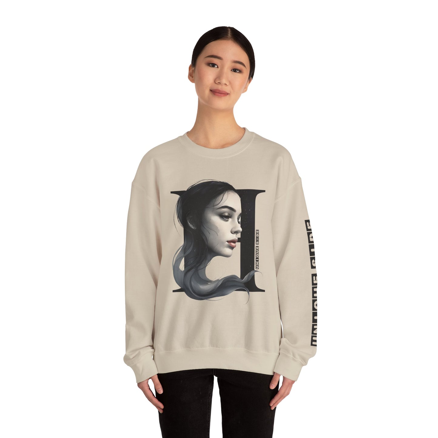 Letter H, Stylish Artistic Sweatshirt, Trendy Crewneck, Graphic Sweater, Cozy Unisex Top, Unique Gift for Art Lovers, Everyday Comfort