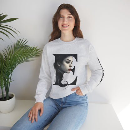 Letter E, Stylish Artistic Sweatshirt, Trendy Crewneck, Graphic Sweater, Cozy Unisex Top, Unique Gift for Art Lovers, Everyday Comfort