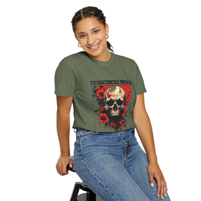 Edgy Skull Graphic T-Shirt - Unique Casual Wear, Unisex Streetwear, Gift for Music Lovers, Halloween Costume, Forever Quote Tee