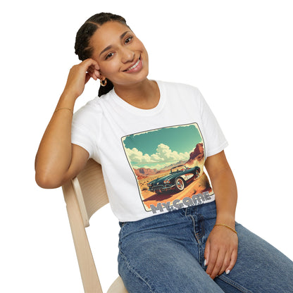 Vintage Car Graphic Unisex Softstyle T-Shirt - Perfect for Road Trip Lovers ,sport,car