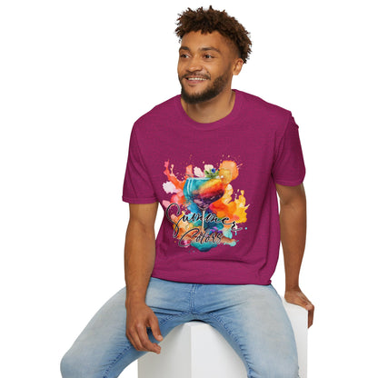 Colorful Artistic T-Shirt with Inspirational Design, Unisex Softstyle Tee, Gift for Art Lovers, Casual Wear, Birthday Gift Idea