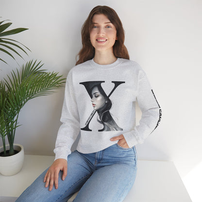 Letter X, Stylish Artistic Sweatshirt, Trendy Crewneck, Graphic Sweater, Cozy Unisex Top, Unique Gift for Art Lovers, Everyday Comfort