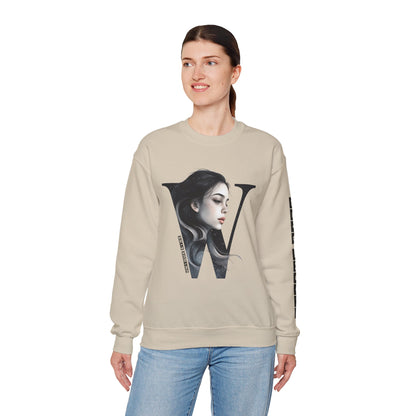 Letter W, Stylish Artistic Sweatshirt, Trendy Crewneck, Graphic Sweater, Cozy Unisex Top, Unique Gift for Art Lovers, Everyday Comfort