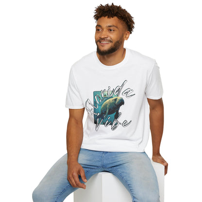Florida Vibe Unisex Softstyle T-Shirt - Casual Beachwear Tee, manatee