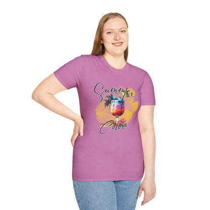 Summer Colors T-Shirt, Unisex Tee for Beach Days, Vacation Style, Summer Outing, Travel Shirt, Gift for Him/Her