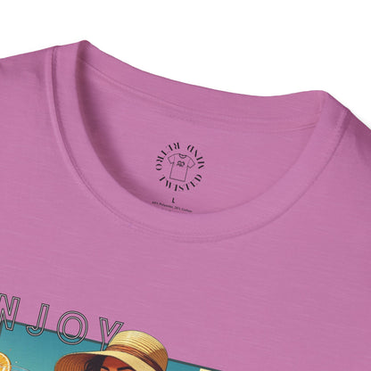 Enjoy Summer Vintage T-Shirt - Unisex Softstyle Tee for Beach Lovers