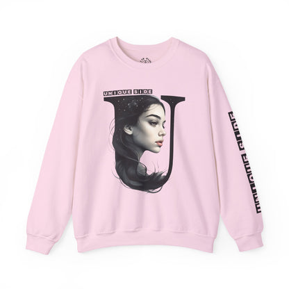 Letter U, Stylish Artistic Sweatshirt, Trendy Crewneck, Graphic Sweater, Cozy Unisex Top, Unique Gift for Art Lovers, Everyday Comfort
