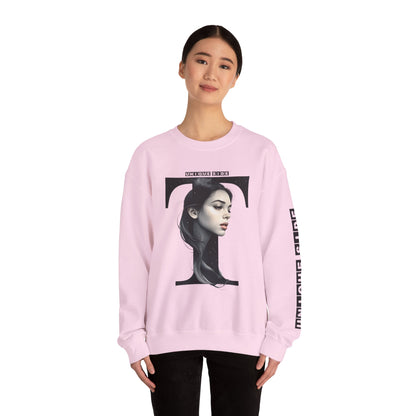 Letter T, Stylish Artistic Sweatshirt, Trendy Crewneck, Graphic Sweater, Cozy Unisex Top, Unique Gift for Art Lovers, Everyday Comfort
