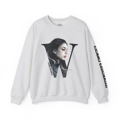 Letter W, Stylish Artistic Sweatshirt, Trendy Crewneck, Graphic Sweater, Cozy Unisex Top, Unique Gift for Art Lovers, Everyday Comfort