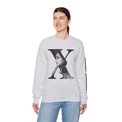 Letter X, Stylish Artistic Sweatshirt, Trendy Crewneck, Graphic Sweater, Cozy Unisex Top, Unique Gift for Art Lovers, Everyday Comfort