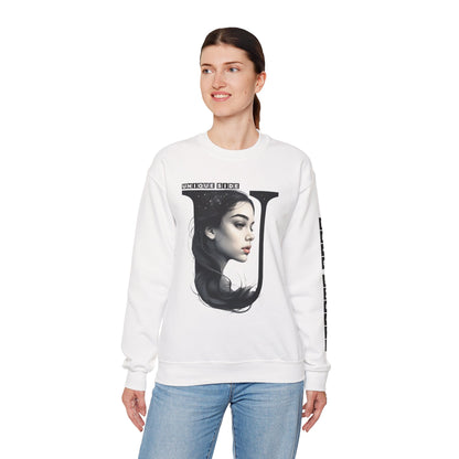 Letter U, Stylish Artistic Sweatshirt, Trendy Crewneck, Graphic Sweater, Cozy Unisex Top, Unique Gift for Art Lovers, Everyday Comfort