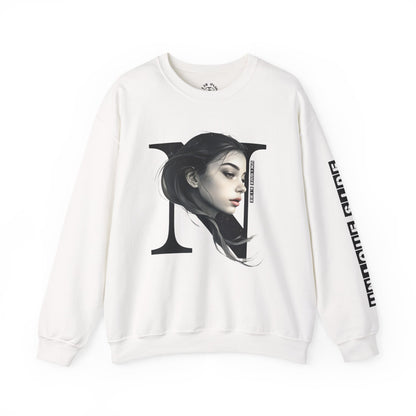 Letter N, Stylish Artistic Sweatshirt, Trendy Crewneck, Graphic Sweater, Cozy Unisex Top, Unique Gift for Art Lovers, Everyday Comfort