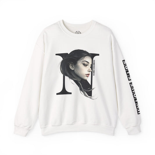 Letter N, Stylish Artistic Sweatshirt, Trendy Crewneck, Graphic Sweater, Cozy Unisex Top, Unique Gift for Art Lovers, Everyday Comfort