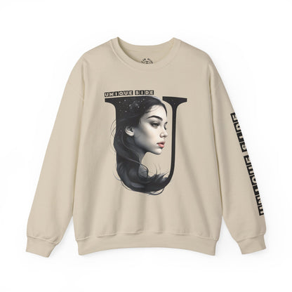 Letter U, Stylish Artistic Sweatshirt, Trendy Crewneck, Graphic Sweater, Cozy Unisex Top, Unique Gift for Art Lovers, Everyday Comfort