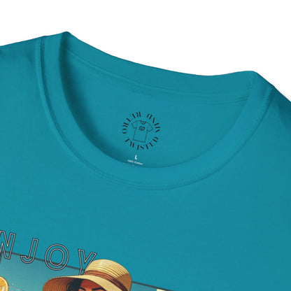 Enjoy Summer Vintage T-Shirt - Unisex Softstyle Tee for Beach Lovers