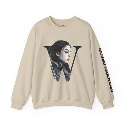 Letter W, Stylish Artistic Sweatshirt, Trendy Crewneck, Graphic Sweater, Cozy Unisex Top, Unique Gift for Art Lovers, Everyday Comfort