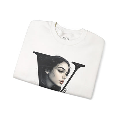 Letter V, Stylish Artistic Sweatshirt, Trendy Crewneck, Graphic Sweater, Cozy Unisex Top, Unique Gift for Art Lovers, Everyday Comfort