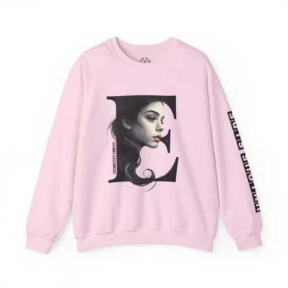 Letter E, Stylish Artistic Sweatshirt, Trendy Crewneck, Graphic Sweater, Cozy Unisex Top, Unique Gift for Art Lovers, Everyday Comfort