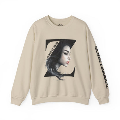 Letter Z, Stylish Artistic Sweatshirt, Trendy Crewneck, Graphic Sweater, Cozy Unisex Top, Unique Gift for Art Lovers, Everyday Comfort