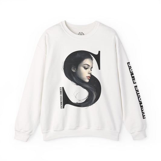 Letter S, Stylish Artistic Sweatshirt, Trendy Crewneck, Graphic Sweater, Cozy Unisex Top, Unique Gift for Art Lovers, Everyday Comfort
