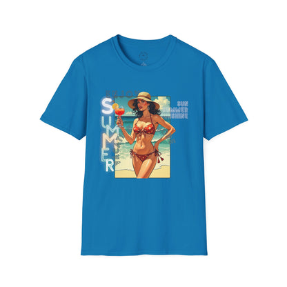 Enjoy Summer Vintage T-Shirt - Unisex Softstyle Tee for Beach Lovers