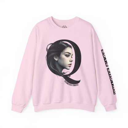 Letter Q, Stylish Artistic Sweatshirt, Trendy Crewneck, Graphic Sweater, Cozy Unisex Top, Unique Gift for Art Lovers, Everyday Comfort